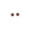 Earrings | Blue Nile Mini Garnet Earrings With Diamond Blossom Halo In 14K Yellow Gold (3.5Mm)