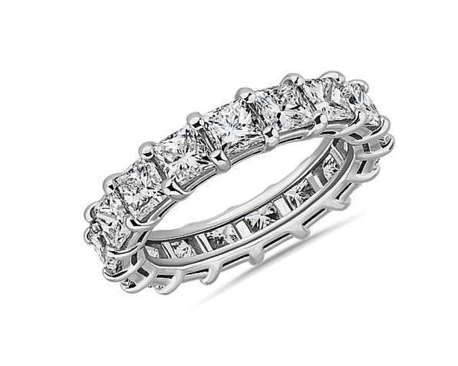 Women'S Rings | Blue Nile Lab Grown Diamond Princess Cut Eternity Ring In Platinum (6 Ct. Tw.)