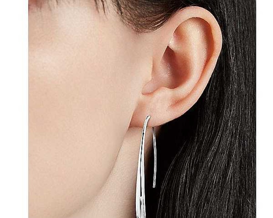 Earrings | Blue Nile Dew Drop Threader Earrings In Sterling Silver