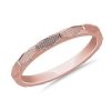 Women'S Rings | Blue Nile Stackable Raised Hexagon Lined Ring In 18K Rose Gold (2Mm)