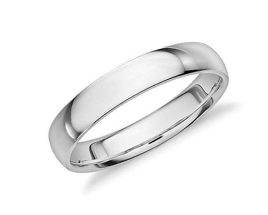 Men'S Rings | Blue Nile Mid-Weight Comfort Fit Wedding Ring In 14K White Gold (4Mm)