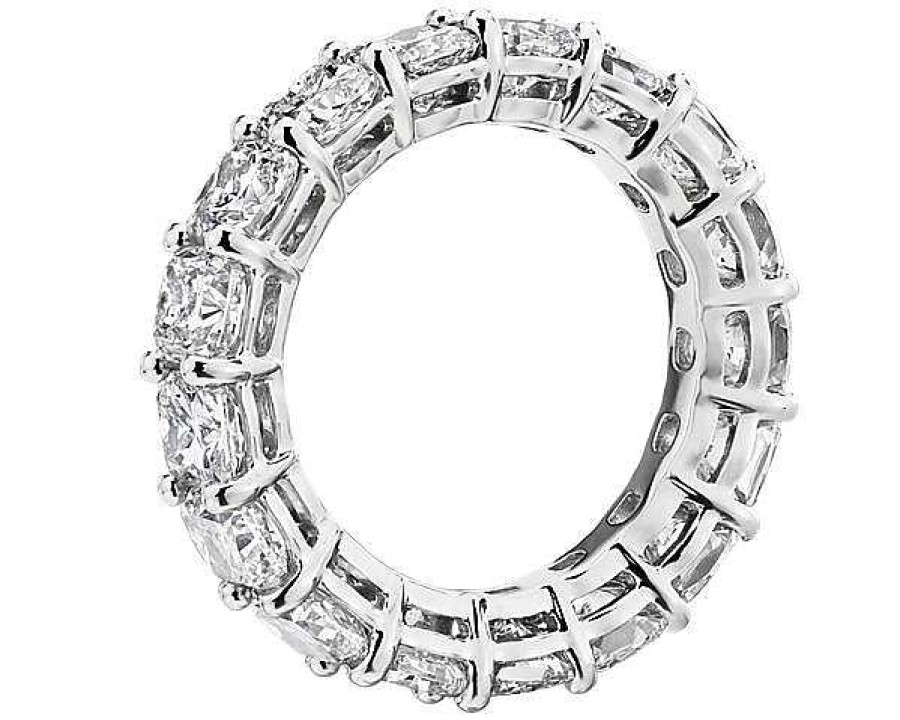 Women'S Rings | Blue Nile Cushion Cut Diamond Eternity Ring In 14K White Gold (6 Ct. Tw.)