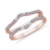 Women'S Rings | Blue Nile Curved Baguette And Round Diamond Ring Insert In 18K Rose Gold (3/8 Ct. Tw.)