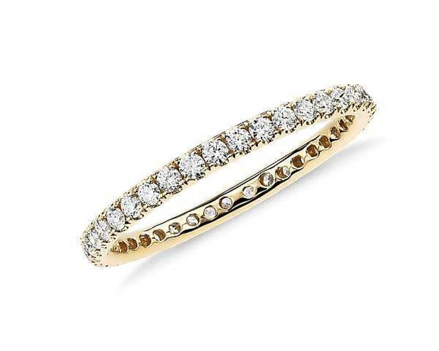 Women'S Rings | Blue Nile Riviera Pav Diamond Eternity Ring In 18K Yellow Gold (1/2 Ct. Tw.)