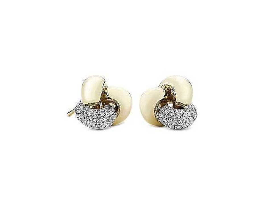 Earrings | Blue Nile Love Knot Diamond Stud Earrings In 14K Yellow Gold (1/3 Ct. Tw.)