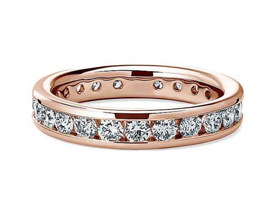 Women'S Rings | Blue Nile Channel Set Diamond Eternity Ring In 18K Rose Gold (1 1/2 Ct. Tw.)