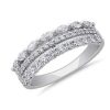 Rings | Blue Nile 3 Row Stacking Ring In 14K White Gold (3/4 Ct. Tw.)