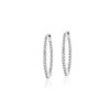 Earrings | Blue Nile Diamond Eternity Hoop Earrings In 14K White Gold- I/I1 (2 Ct. Tw.)