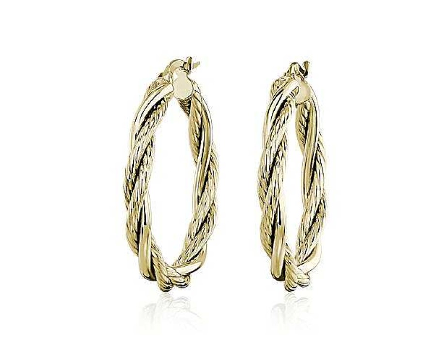 Earrings | Blue Nile Twisted Hoop Earrings In 14K Yellow Gold