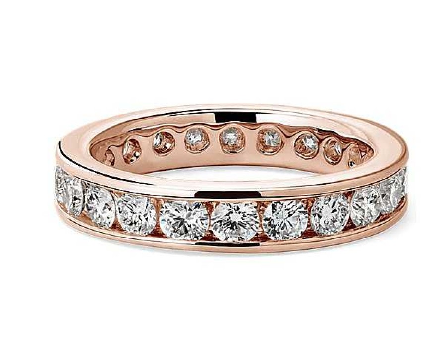 Women'S Rings | Blue Nile Channel Set Diamond Eternity Ring In 14K Rose Gold (2 Ct. Tw.)