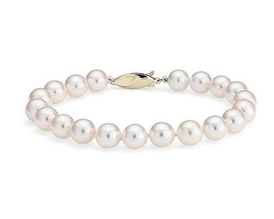 Bracelets | Blue Nile 8" Classic Akoya Cultured Pearl Bracelet In 18K Yellow Gold (7.5-8.0Mm)