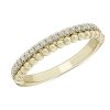 Rings | Blue Nile Double Row Beaded Diamond Stacking Ring In 14K Yellow Gold (1/8 Ct. Tw.)