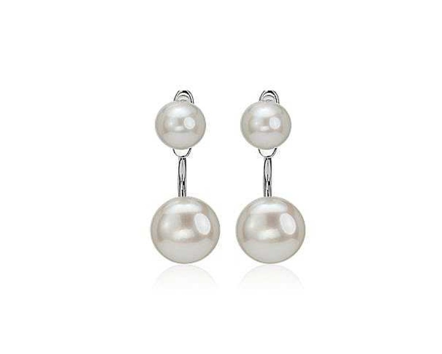 Earrings | Blue Nile Front-Back Freshwater Cultured Pearl Earrings In Sterling Silver