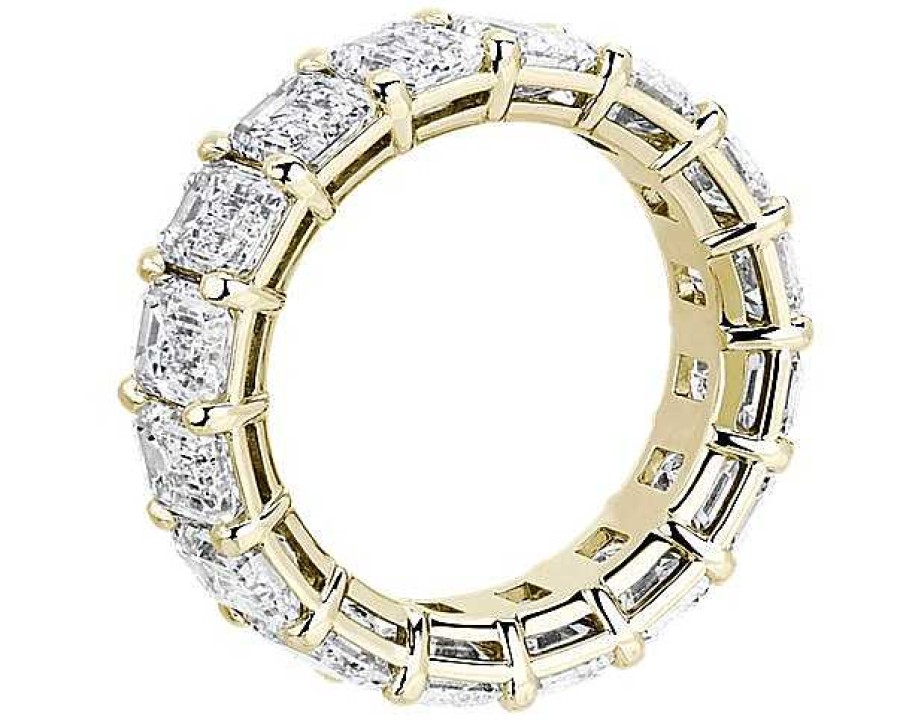 Women'S Rings | Blue Nile Lab Grown Diamond Emerald Cut Eternity Ring In 14K Yellow Gold (8 Ct. Tw.)