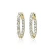 Earrings | Blue Nile Luna Diamond Eternity Hoop Earrings In 18K Yellow Gold (1 1/2 Ct. Tw.) G/Si