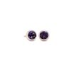 Earrings | Blue Nile Bezel Set Amethyst Stud Earring In 14K Rose Gold