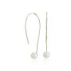 Earrings | Blue Nile Front-Back Freshwater Cultured Pearl Threader Earring In 14K Yellow Gold (5-6Mm)