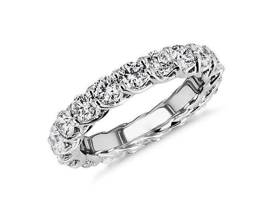 Women'S Rings | Blue Nile Tessere Weave Diamond Eternity Ring In Platinum (3 Ct. Tw.)