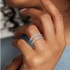 Women'S Rings | Blue Nile Baguette And Round Diamond Insert In 14K White Gold (1/2 Ct. Tw.)