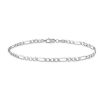 Bracelets | Blue Nile 8" Flat Figaro Chain Bracelet In 14K White Gold (4 Mm)