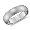 Men'S Rings | Blue Nile Matte Mid-Weight Comfort Fit Wedding Ring In 14K White Gold (6Mm)