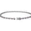 Bracelets | Blue Nile Alternating Sized Pink Sapphire And Diamond Bracelet In 14K White Gold (3Mm)