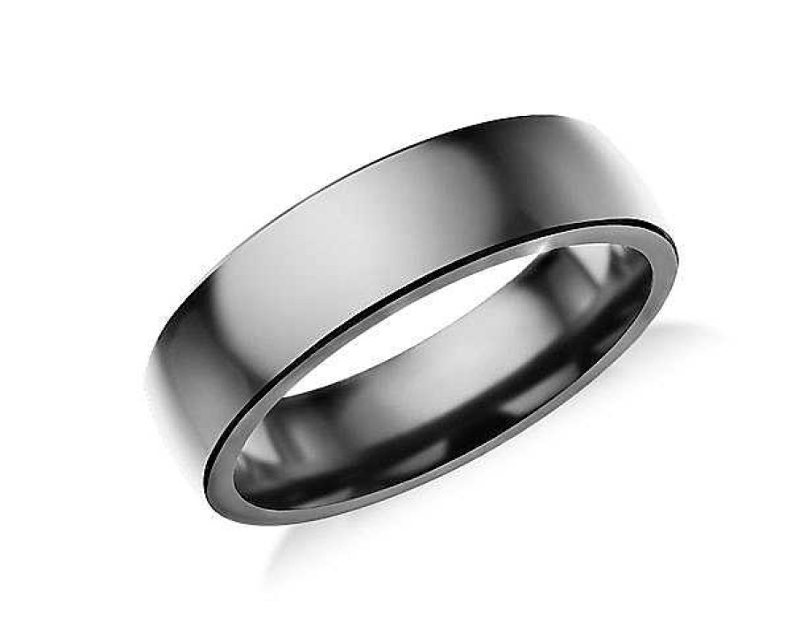 Men'S Rings | Blue Nile Low Dome Comfort Fit Wedding Ring In Tantalum (6.5Mm)