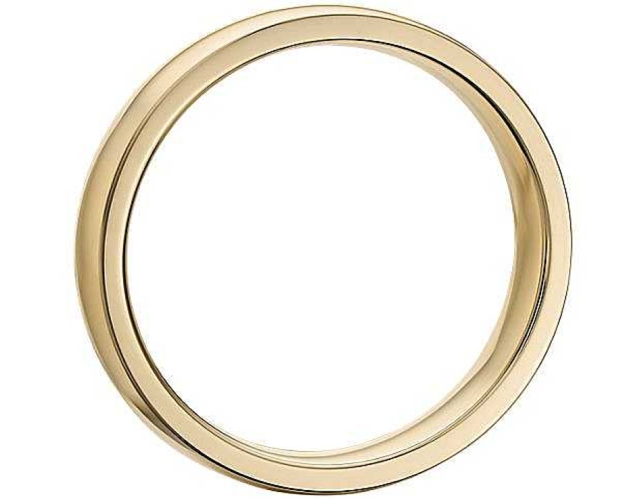 Men'S Rings | Blue Nile Low Dome Comfort Fit Wedding Ring In 18K Yellow Gold (4Mm)