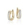 Earrings | Blue Nile Princess-Cut Hoop Diamond Earrings In 18K Yellow Gold (1 Ct. Tw.)