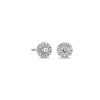 Earrings | Blue Nile Classic Halo Diamond Stud Earrings In 14K White Gold (1/2 Ct. Tw.)