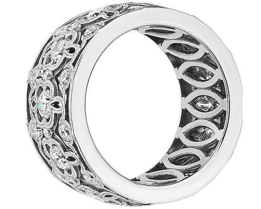 Women'S Rings | Blue Nile Bella Vaughan Clover Lace Diamond Eternity Ring In 18K White Gold (1 5/8 Ct. Tw.)