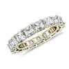 Women'S Rings | Blue Nile Asscher Cut Diamond Eternity Ring In 14K Yellow Gold (6 Ct. Tw.)