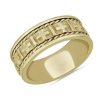 Men'S Rings | Blue Nile Braided Edge Cross Wedding Ring In 18K Yellow Gold (8Mm)