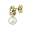 Earrings | Blue Nile Freshwater Pearl And White Sapphire Drop Earrings In 14K Yellow Gold