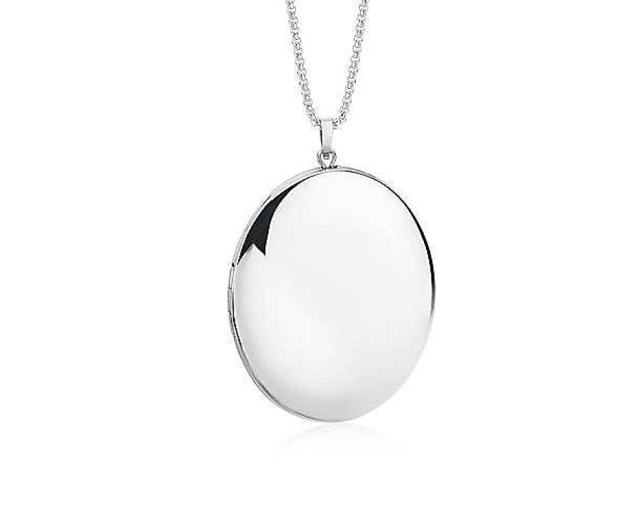 Necklaces | Blue Nile 30" Large Polished Locket In Sterling Silver (1.2 Mm)