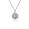 Necklaces | Blue Nile Diamond Double Halo Pendant In 14K White Gold (1 Ct. Tw.)