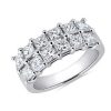 Women'S Rings | Blue Nile Two Row Princess-Cut Diamond Ring In Platinum (2 1/2 Ct. Tw.)