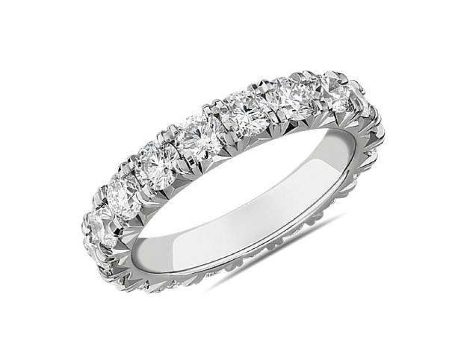 Women'S Rings | Blue Nile French Pav Diamond Eternity Ring In 14K White Gold (2 1/2 Ct. Tw.)