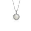 Necklaces | Blue Nile Vintage-Inspired Freshwater Cultured Pearl And White Topaz Halo Pendant In Sterling Silver (6Mm)