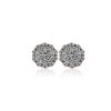 Earrings | Blue Nile Double Halo Stud Earring In 14K White And Rose Gold (1 Ct. Tw.)