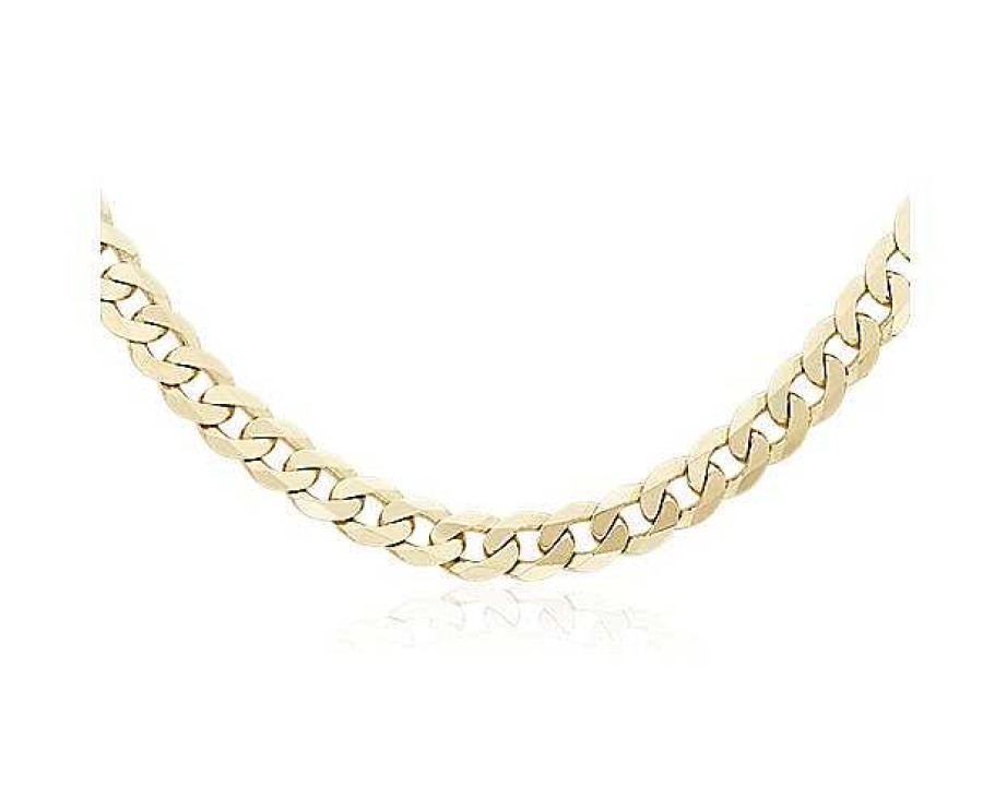 Necklaces | Blue Nile 22" Flat Beveled Curb Chain In 14K Yellow Gold (6.25 Mm)