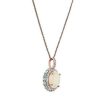 Necklaces | Blue Nile Oval Opal With Blue And White Topaz Halo Pendant In 14K Rose Gold