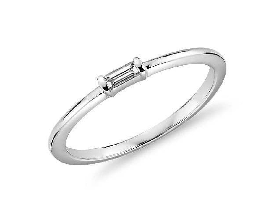 Rings | Blue Nile Mini Baguette-Cut Diamond Fashion Ring In 14K White Gold