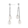 Earrings | Blue Nile Freshwater Cultured Pearl Double Drop Earrings In Sterling Silver (7.5-8Mm)