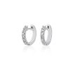 Earrings | Blue Nile Diamond Huggie Hoop Earrings In 14K White (1/2 Ct. Tw.)