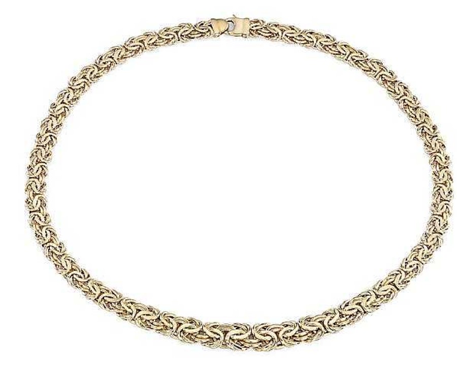 Necklaces | Blue Nile 18" Graduated Byzantine Necklace In 14K Yellow Gold (7-12 Mm)