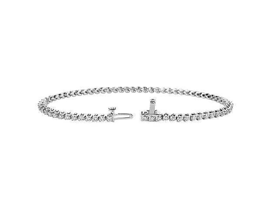 Bracelets | Blue Nile Two-Prong Diamond Tennis Bracelet In 14K White Gold (2 Ct. Tw.)