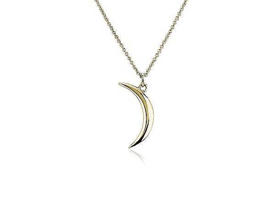 Necklaces | Blue Nile 18" Half Moon Pendant In 14K Yellow Gold (1 Mm)