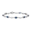 Bracelets | Blue Nile Oval Sapphire And Round Diamond Bracelet In 14K White Gold