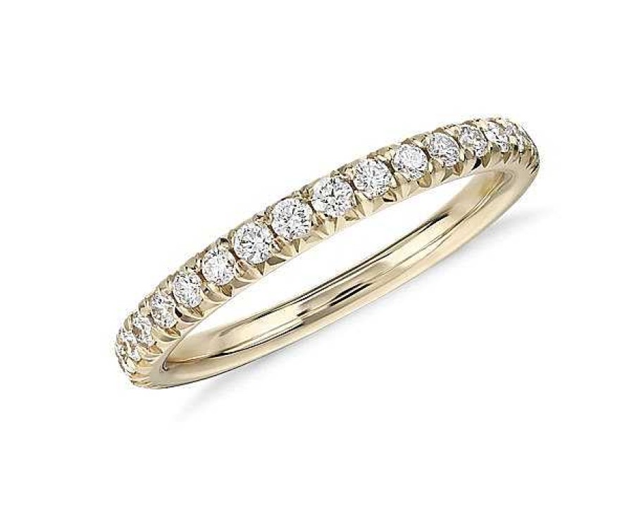 Women'S Rings | Blue Nile French Pav Diamond Ring In 14K Yellow Gold (1/4 Ct. Tw.)